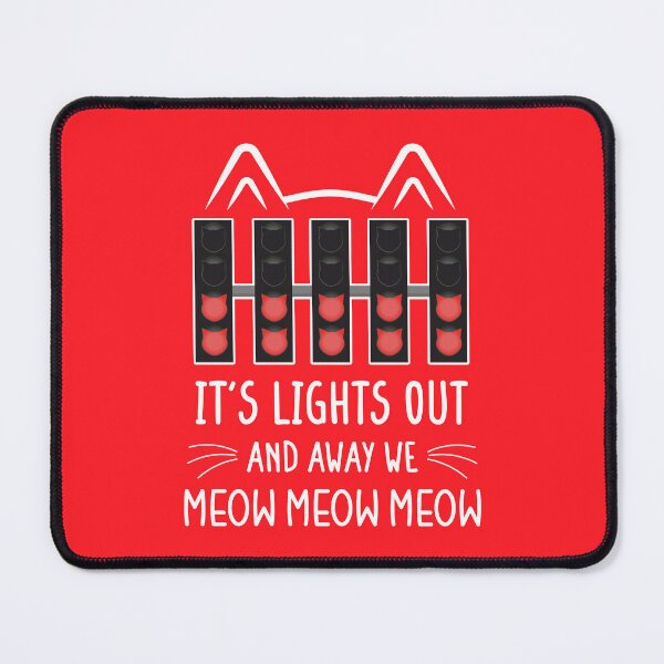 Item preview, It's Lights Out and Away We Meow Meow Meow | Funny Cat Racing Design (Red BG) designed and sold by FilipeFerreira.