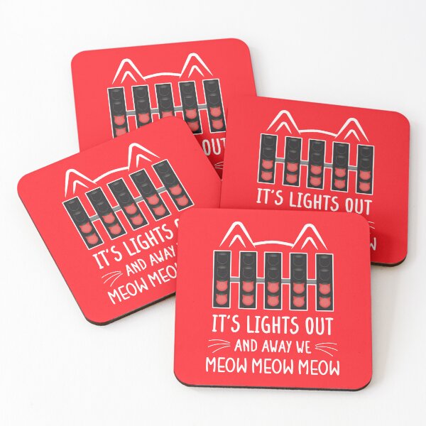 Item preview, It's Lights Out and Away We Meow Meow Meow | Funny Cat Racing Design (Red BG) designed and sold by FilipeFerreira.