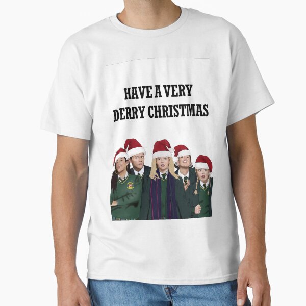 Vista previa del artículo con la obra «“¡Que tengas una Navidad muy Derry!” Tarjeta de Navidad de Derry Girls Tarjetas de felicitación», diseñado y vendido por Sweetie Darling  Design.