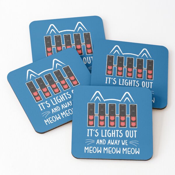 Item preview, It's Lights Out and Away We Meow Meow Meow | Funny Cat Racing Design (Blue BG) designed and sold by FilipeFerreira.