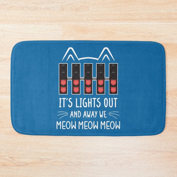 Item preview, It's Lights Out and Away We Meow Meow Meow | Funny Cat Racing Design (Blue BG) designed and sold by FilipeFerreira.