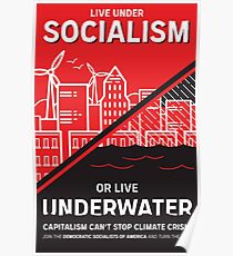 Lebe unter dem Sozialismus oder Lebe unter Wasser Poster