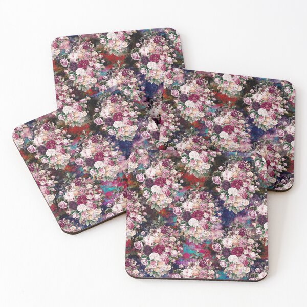 Item preview, Flowers in a diamond floral pattern, decorative pattern, modern design, flowers repeat pattern, blue red floral   designed and sold by ZeinabTaha.