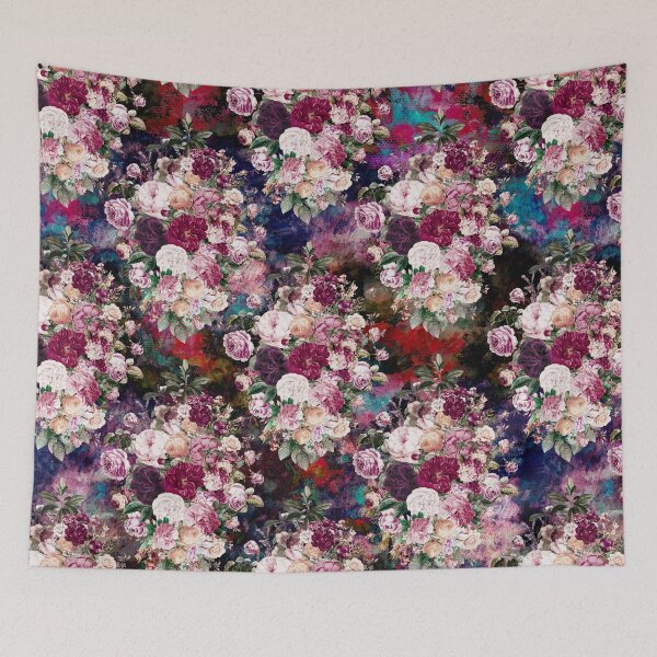 Item preview, Flowers in a diamond floral pattern, decorative pattern, modern design, flowers repeat pattern, blue red floral   designed and sold by ZeinabTaha.
