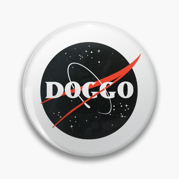 Item preview, Doggo, Nasa Inspired logo, quality logo Black Color with Grunge Texture, Guaranteed best gift for all dog lovers designed and sold by Galactic Fur Baby Federation.