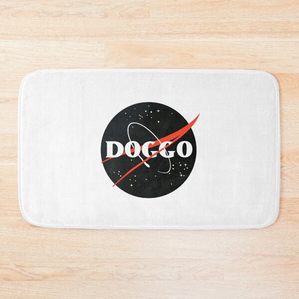 Item preview, Doggo, Nasa Inspired logo, quality logo Black Color with Grunge Texture, Guaranteed best gift for all dog lovers designed and sold by Galactic Fur Baby Federation.