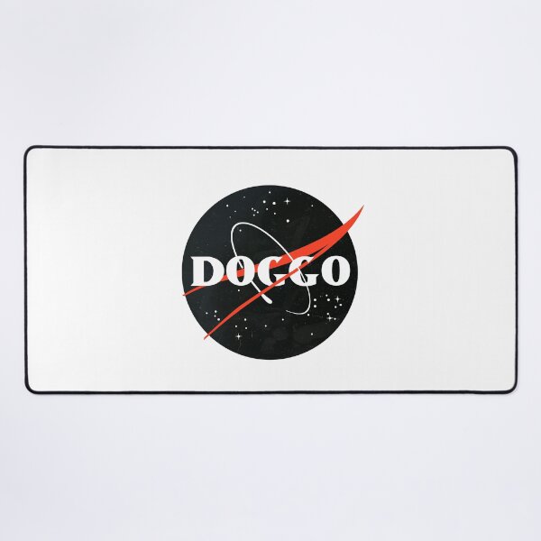 Item preview, Doggo, Nasa Inspired logo, quality logo Black Color with Grunge Texture, Guaranteed best gift for all dog lovers designed and sold by Galactic Fur Baby Federation.