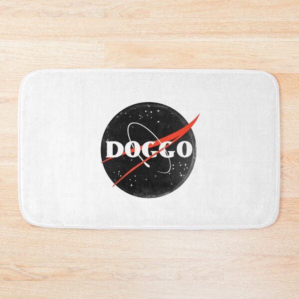 Item preview, Doggo, Nasa logo, quality logo Black Color with Rugged Grunge Texture, Guaranteed best gift for all dog lovers designed and sold by Galactic Fur Baby Federation.