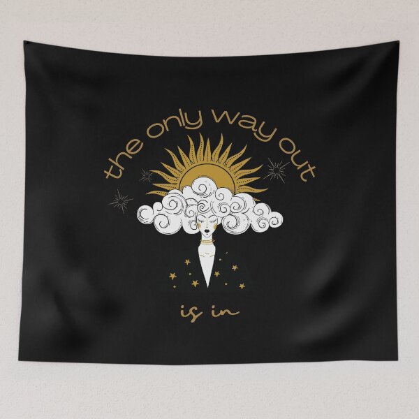 Item preview, Inner Brightness Power Girl, The Only Way Out is in Duvet Cover designed and sold by MagicWolfStar.