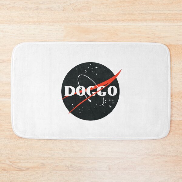 Item preview, Doggo, Nasa logo, quality logo Black Color with Faded Grunge Texture, Guaranteed best gift for all dog lovers designed and sold by Galactic Fur Baby Federation.