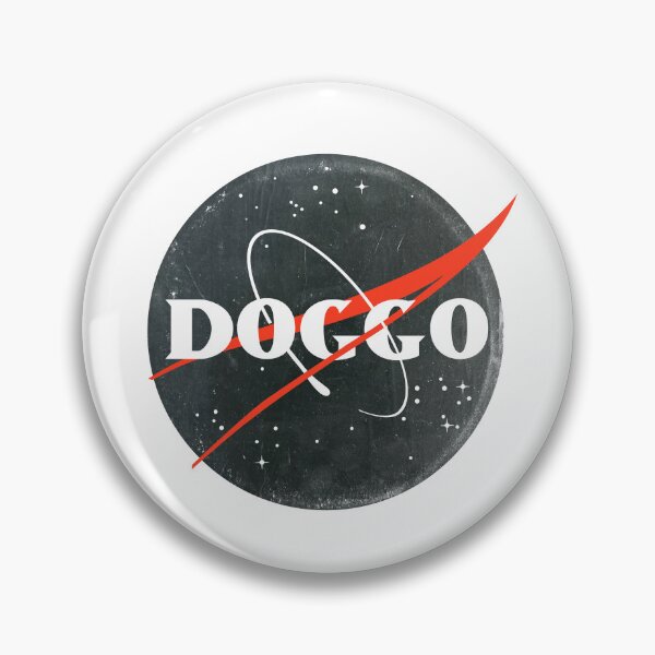 Item preview, Doggo, Nasa logo, quality logo Black Color with Extreme Faded Grunge Texture, Guaranteed best gift for all dog lovers designed and sold by Galactic Fur Baby Federation.
