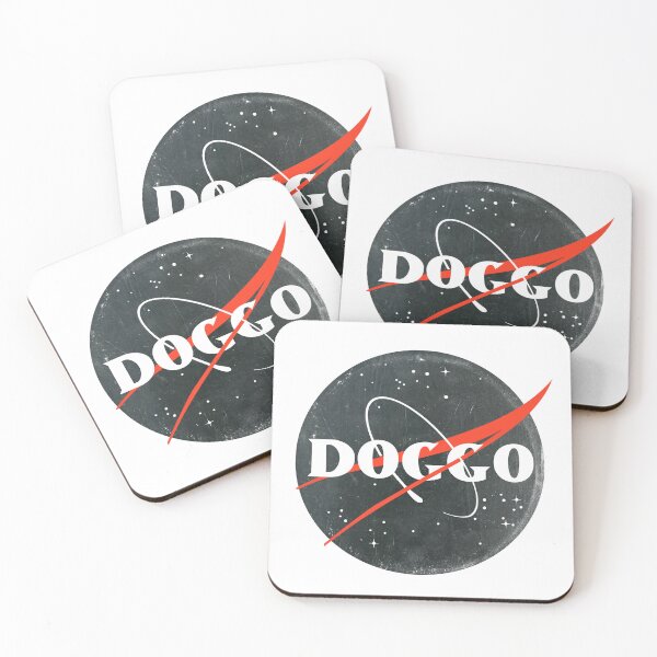 Item preview, Doggo, Nasa logo, quality logo Black Color with Extreme Faded Grunge Texture, Guaranteed best gift for all dog lovers designed and sold by Galactic Fur Baby Federation.