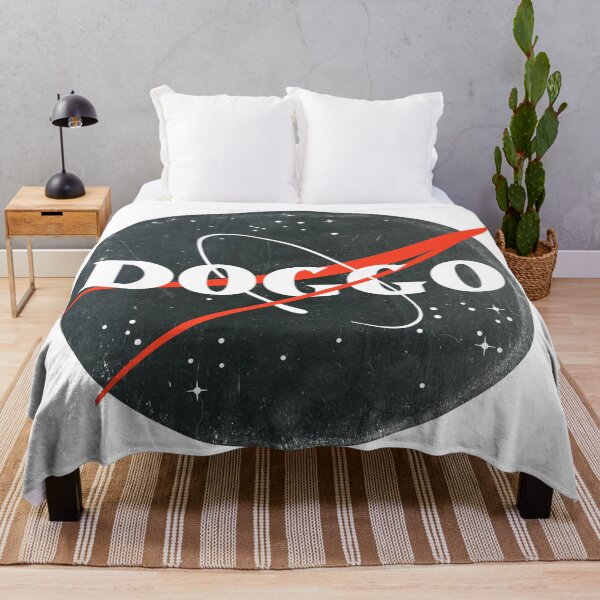 Item preview, Doggo, Nasa logo, quality logo Black Color with Extreme Faded Grunge Texture, Guaranteed best gift for all dog lovers designed and sold by Galactic Fur Baby Federation.
