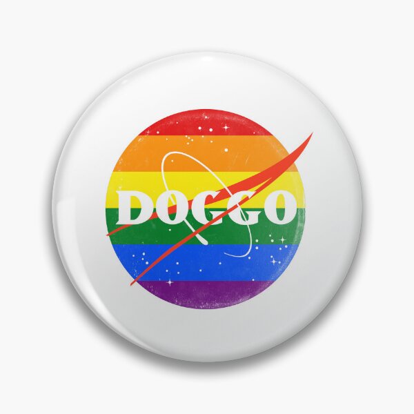 Item preview, Doggo, Nasa Inspired logo, LGBTQ quality logo with grunge texture, Guaranteed best gift for all dog lovers designed and sold by Galactic Fur Baby Federation.