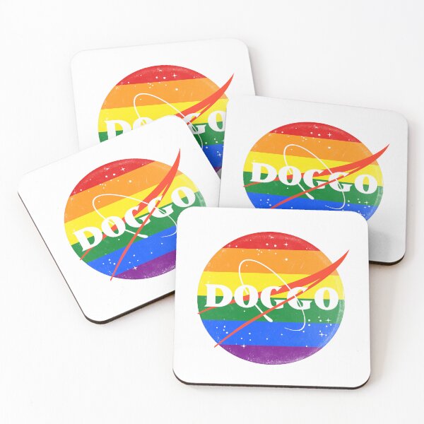 Item preview, Doggo, Nasa Inspired logo, LGBTQ quality logo with grunge texture, Guaranteed best gift for all dog lovers designed and sold by Galactic Fur Baby Federation.