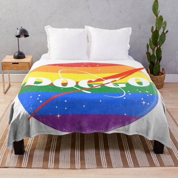 Item preview, Doggo, Nasa Inspired logo, LGBTQ quality logo with extreme faded grunge texture, Guaranteed best gift for all dog lovers designed and sold by Galactic Fur Baby Federation.
