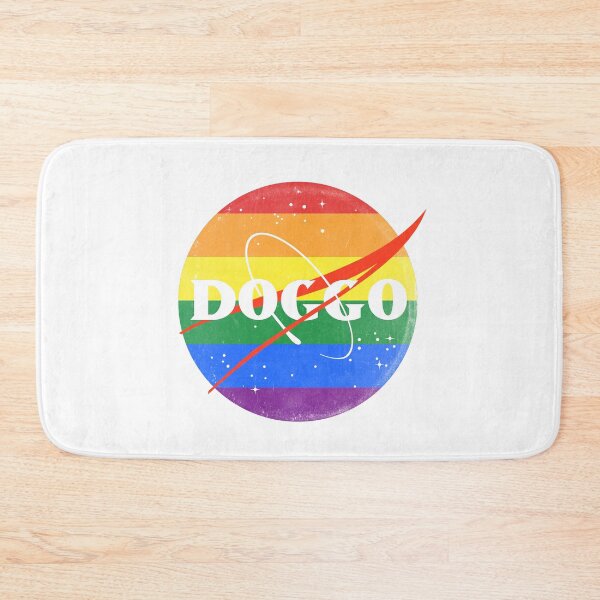 Item preview, Doggo, Nasa Inspired logo, LGBTQ quality logo with extreme faded grunge texture, Guaranteed best gift for all dog lovers designed and sold by Galactic Fur Baby Federation.