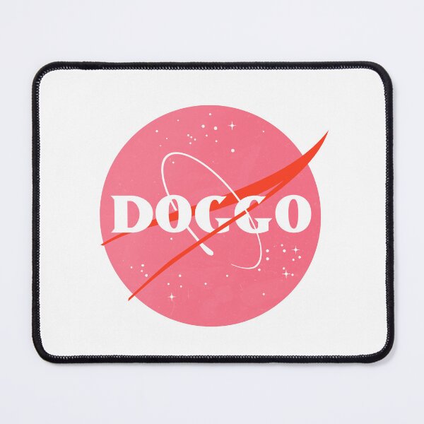 Item preview, Doggo, Nasa Inspired logo, quality logo with lightly distressed grunge texture, Pink Color Guaranteed best gift for all dog lovers designed and sold by Galactic Fur Baby Federation.