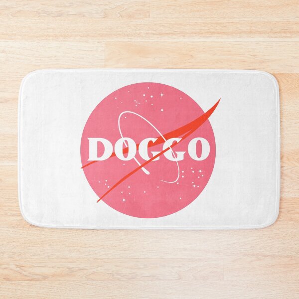 Item preview, Doggo, Nasa Inspired logo, quality logo with lightly distressed grunge texture, Pink Color Guaranteed best gift for all dog lovers designed and sold by Galactic Fur Baby Federation.