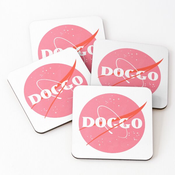 Item preview, Doggo, Nasa Inspired logo, quality logo with lightly distressed grunge texture, Pink Color Guaranteed best gift for all dog lovers designed and sold by Galactic Fur Baby Federation.