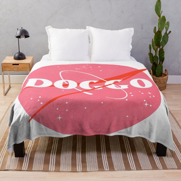 Item preview, Doggo, Nasa Inspired logo, quality logo with lightly distressed grunge texture, Pink Color Guaranteed best gift for all dog lovers designed and sold by Galactic Fur Baby Federation.