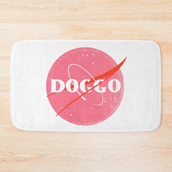 Item preview, Doggo, Nasa Inspired logo, quality logo with medium distressed grunge texture, Pink Color Guaranteed best gift for all dog lovers designed and sold by Galactic Fur Baby Federation.
