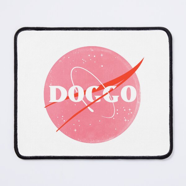 Item preview, Doggo, Nasa logo inspired, quality logo with extreme distressed grunge texture, Pink Color Guaranteed best gift for all dog lovers designed and sold by Galactic Fur Baby Federation.