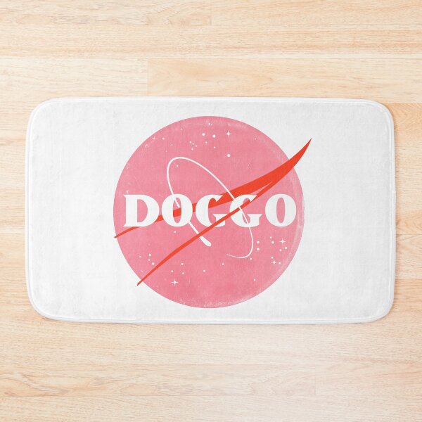 Item preview, Doggo, Nasa logo inspired, quality logo with extreme distressed grunge texture, Pink Color Guaranteed best gift for all dog lovers designed and sold by Galactic Fur Baby Federation.
