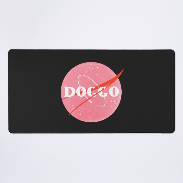 Item preview, Doggo, Nasa logo inspired, quality logo with extreme distressed grunge texture, Pink Color Guaranteed best gift for all dog lovers designed and sold by Galactic Fur Baby Federation.