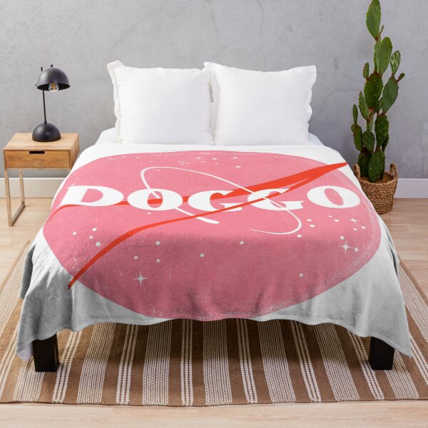 Item preview, Doggo, Nasa logo inspired, quality logo with extreme distressed grunge texture, Pink Color Guaranteed best gift for all dog lovers designed and sold by Galactic Fur Baby Federation.
