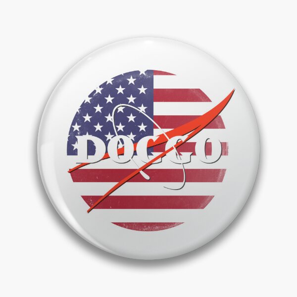 Item preview, Doggo, Nasa logo Inspired, American Flag quality logo with medium grunge texture, Guaranteed best gift for all dog lovers designed and sold by Galactic Fur Baby Federation.