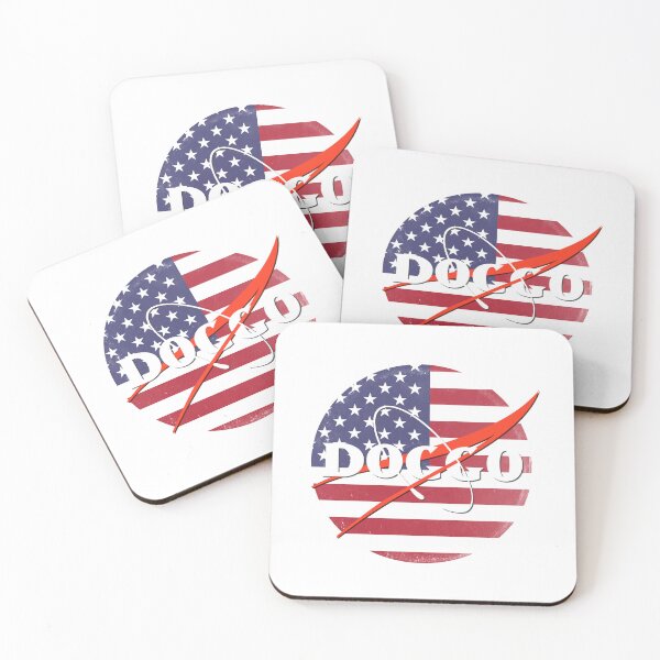 Item preview, Doggo, Nasa logo Inspired, American Flag quality logo with medium grunge texture, Guaranteed best gift for all dog lovers designed and sold by Galactic Fur Baby Federation.