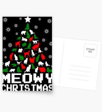 Meowy Christmas Cat Tree Postcards