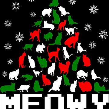 Artwork thumbnail, Meowy Christmas Cat Tree by EthosWear