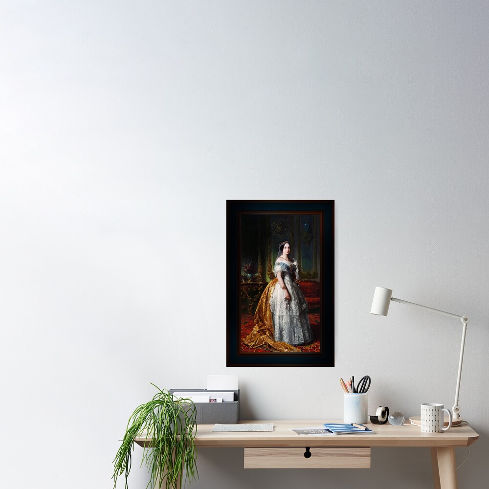 La infanta Luisa Fernanda de Borbón, Duquesa de Montpensier by Federico de Madrazo y Kuntz Remastered Xzendor7 Classical Art Old Masters Reproductions Poster