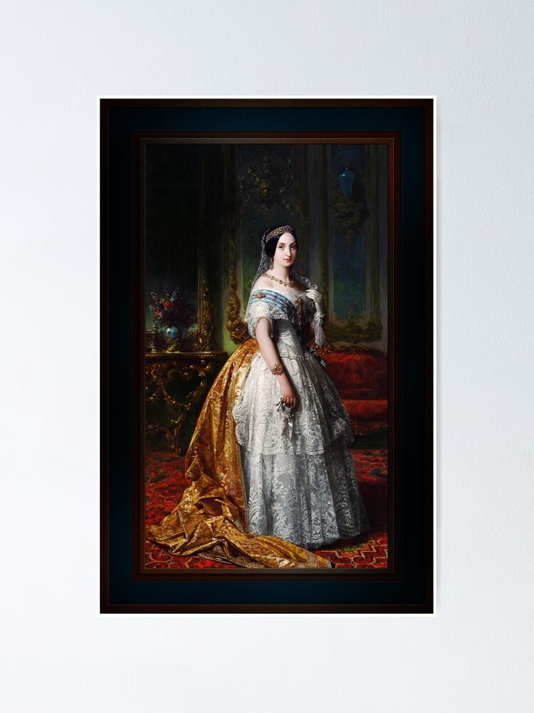 Alternate view of La infanta Luisa Fernanda de Borbón, Duquesa de Montpensier by Federico de Madrazo y Kuntz Remastered Xzendor7 Classical Art Old Masters Reproductions Poster