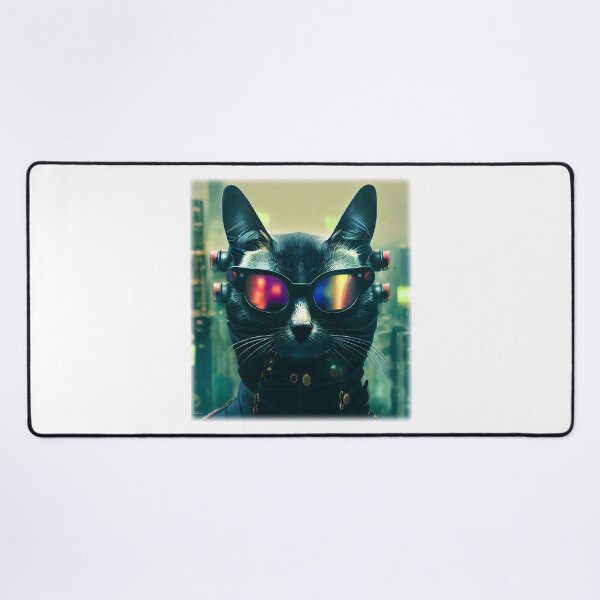 Artikelvorschau, Cyberpunk-Katze, Cyberpunk-Katzenillustration, Cyberpunk-Katzendesign, entworfen und verkauft von cliffordmayers.