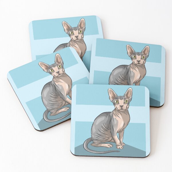 Item preview, Cute Sphynx Cat | Blue Background  designed and sold by shirinsart.