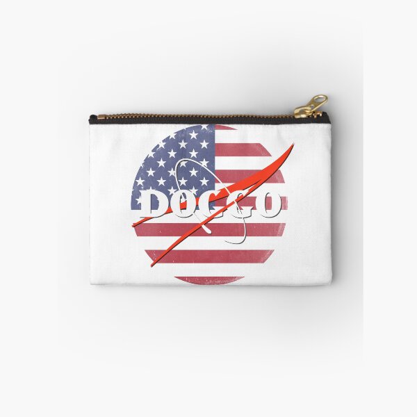 Item preview, Doggo, Nasa logo Inspired, American Flag quality logo with extreme faded grunge texture, Guaranteed best gift for all dog lovers designed and sold by Galactic Fur Baby Federation.