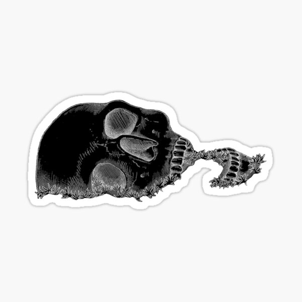 Skull in Moss (I died for Beauty) 2 Sticker
