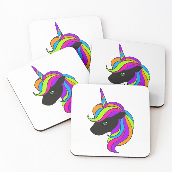 Item preview, Beautiful Black Unicorn with Rainbow Mane designed and sold by trendingatees.