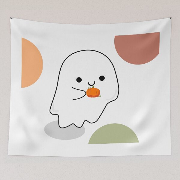 Item preview, Cute pumpkin with a Little ghost Boo happy Halloween designed and sold by Oichiana.