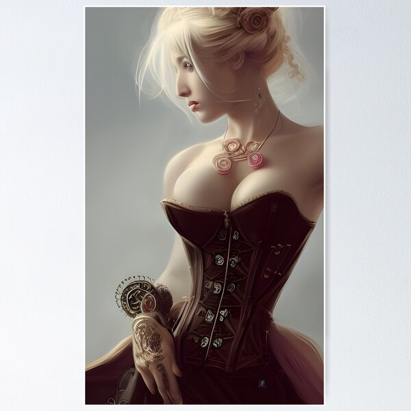 Sexy Vampire in Beautiful Marie Antoinette Dress Artwork Poster