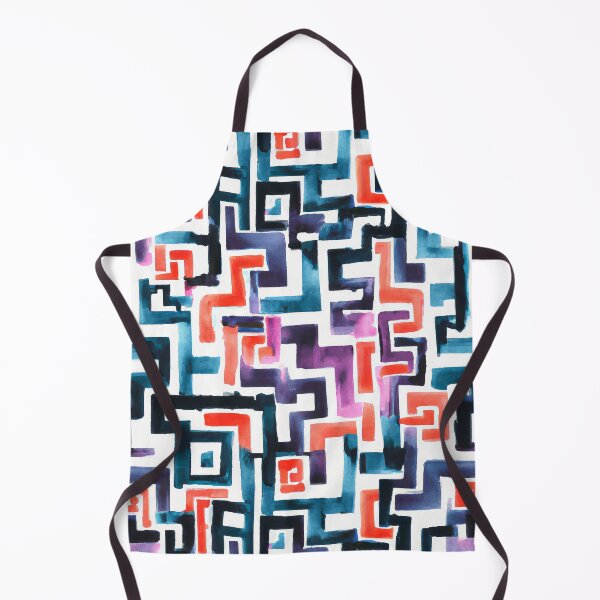 Item preview, Watercolor Geometric Labyrinth, Blue, Red, Orange, Purple designed and sold by Michelebuttons.