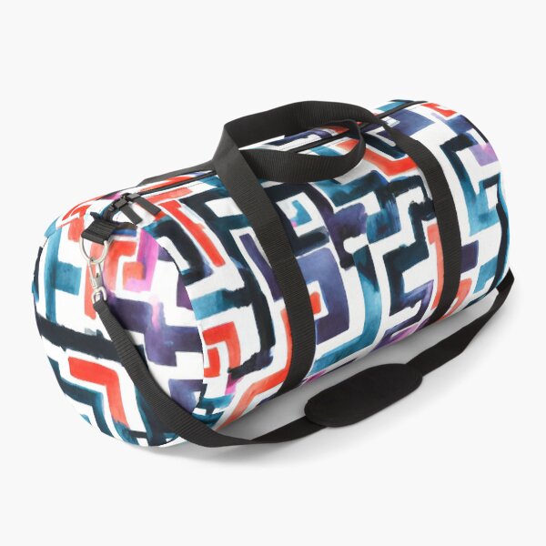 Item preview, Watercolor Geometric Labyrinth, Blue, Red, Orange, Purple designed and sold by Michelebuttons.