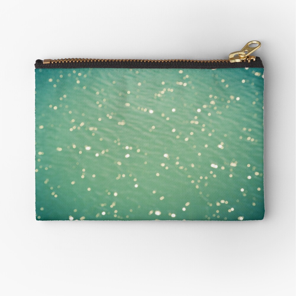 Green ocean blur Zipper Pouch