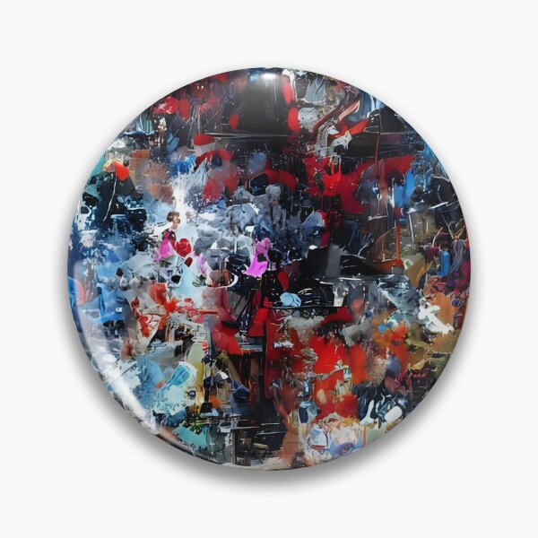Item preview, Abstract intrincated red black blue painting designed and sold by thecocotouchart.