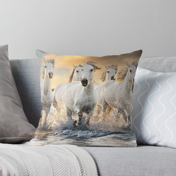 Item preview, White Horse - Herd White Horses Running Through Water designed and sold by ONORMAL.