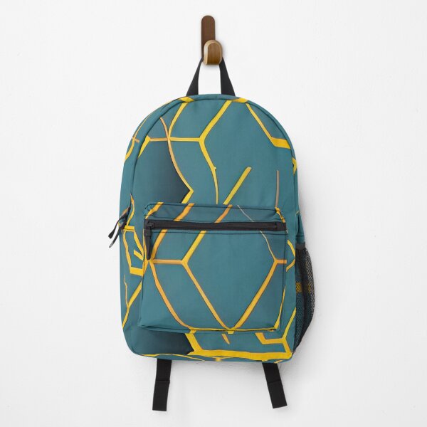 Item preview, abstract yellow hexagons on green background designed and sold by I-A-Troy.