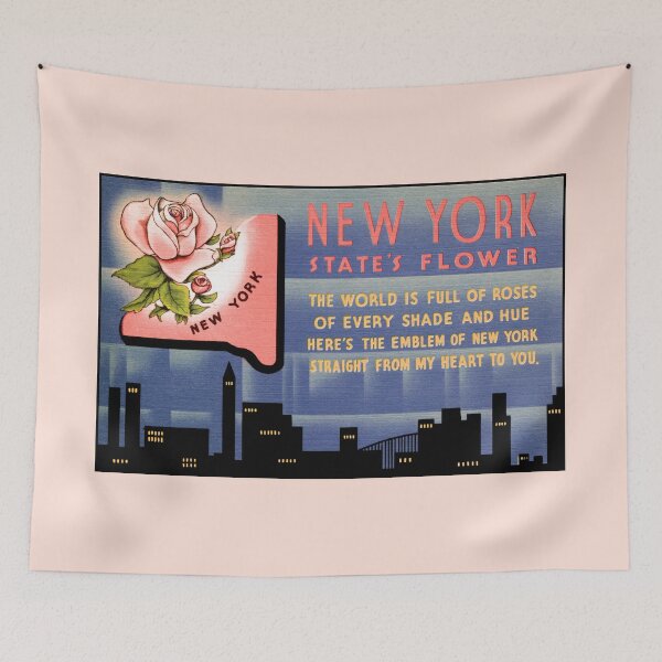 Item preview, New York state flower vintage greetings from designed and sold by aapshop.